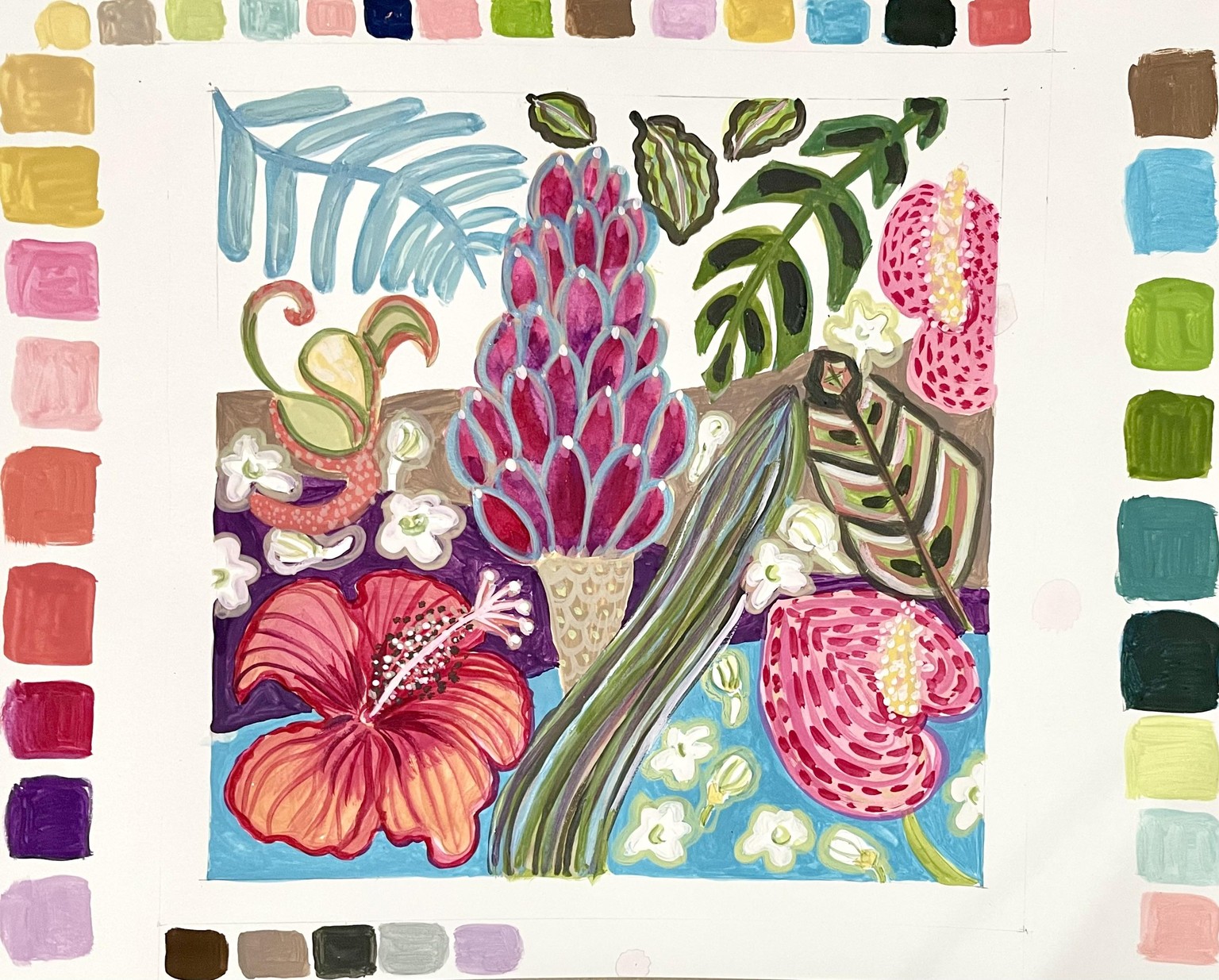 Paint to Print: Digitize a Gouache Floral Design for a Greeting Card - image 2 - student project