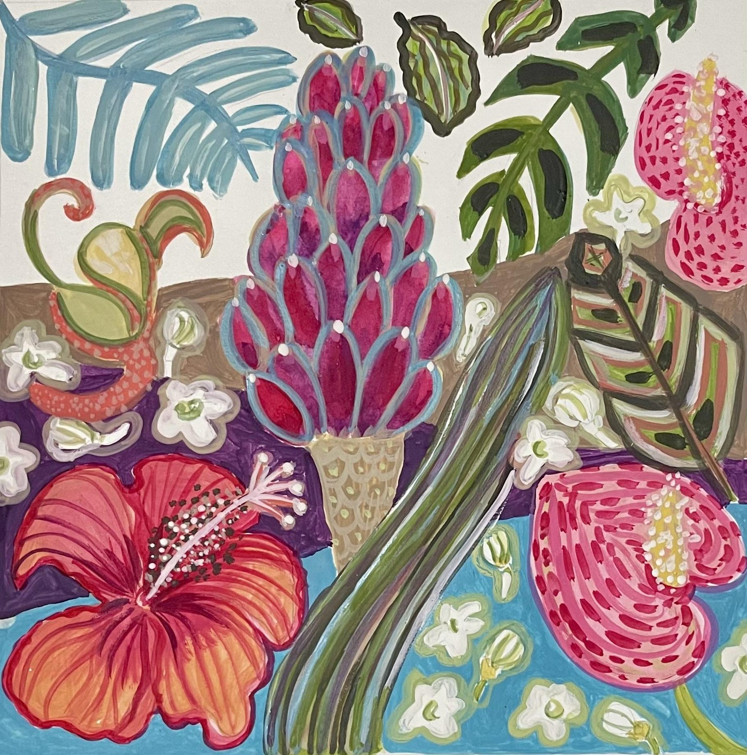 Paint to Print: Digitize a Gouache Floral Design for a Greeting Card - image 1 - student project