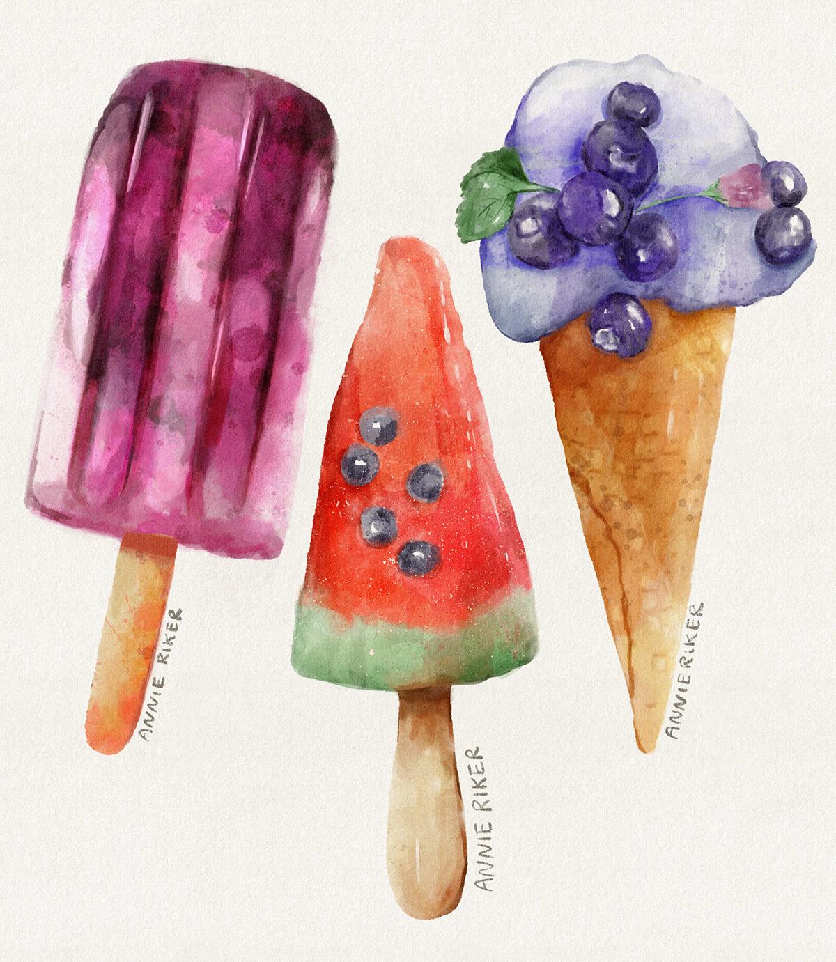 Watercolor Ice Cream - image 1 - student project