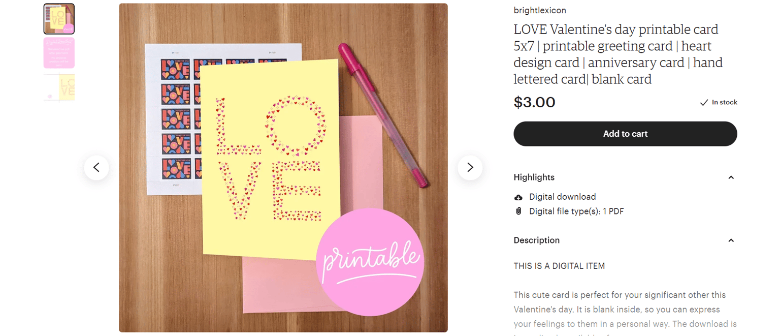 Printable Greeting Card - image 2 - student project