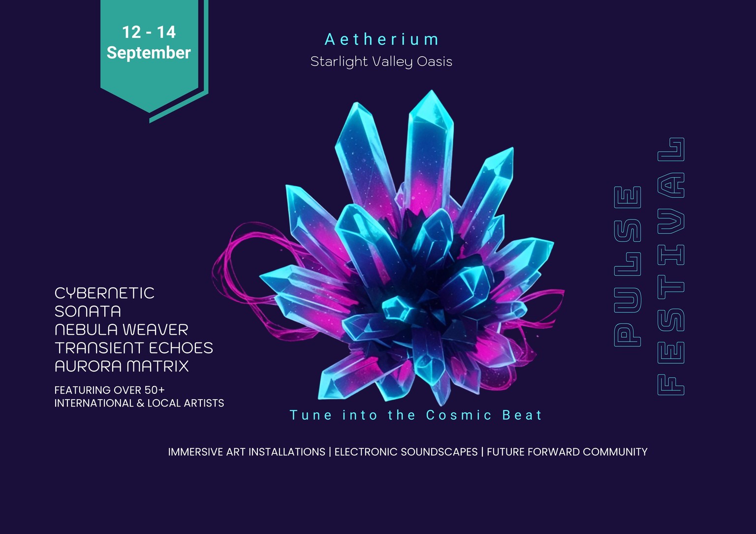 Event Poster - Aetherium Pulse Festival - image 1 - student project