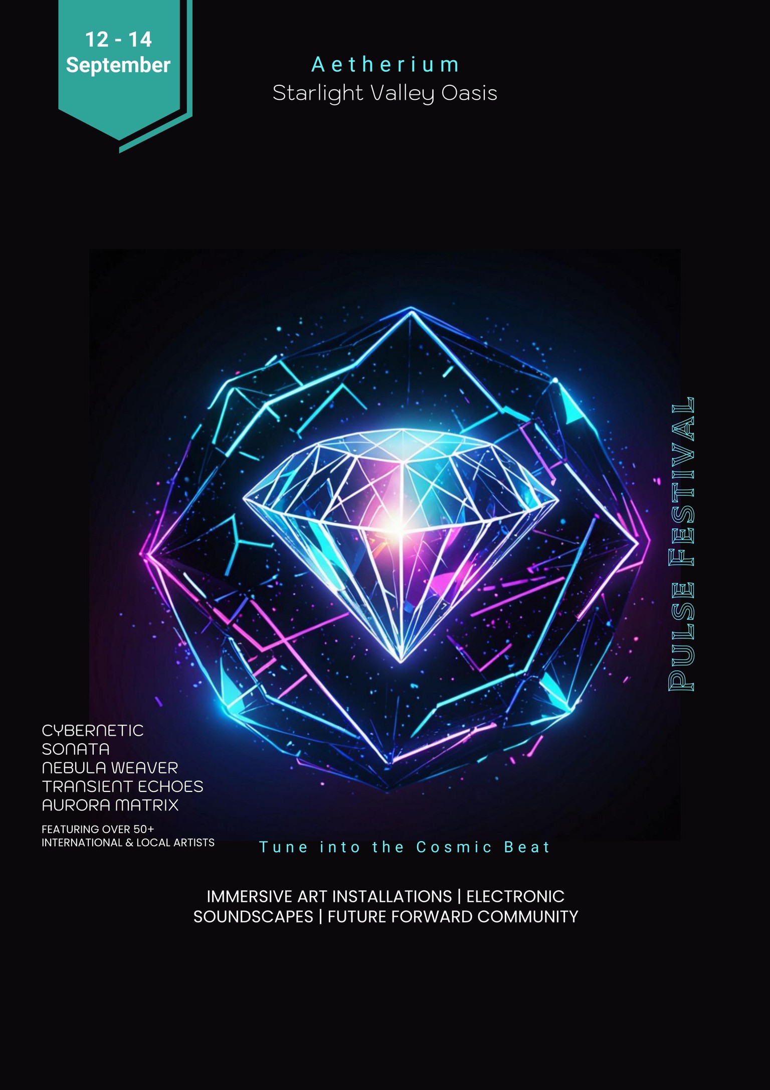 Event Poster - Aetherium Pulse Festival - image 2 - student project