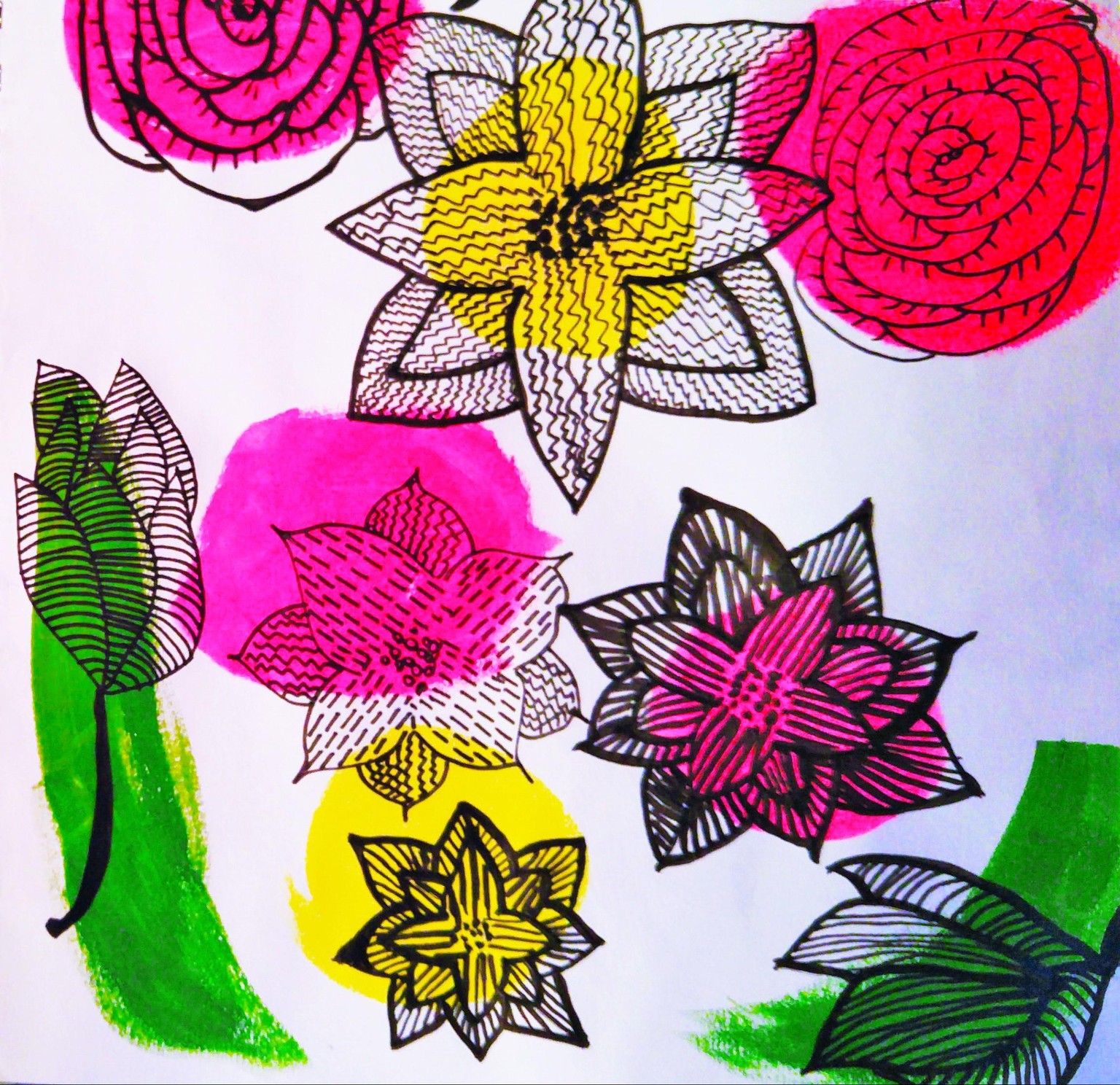 Simply Black and White Floral - image 3 - student project