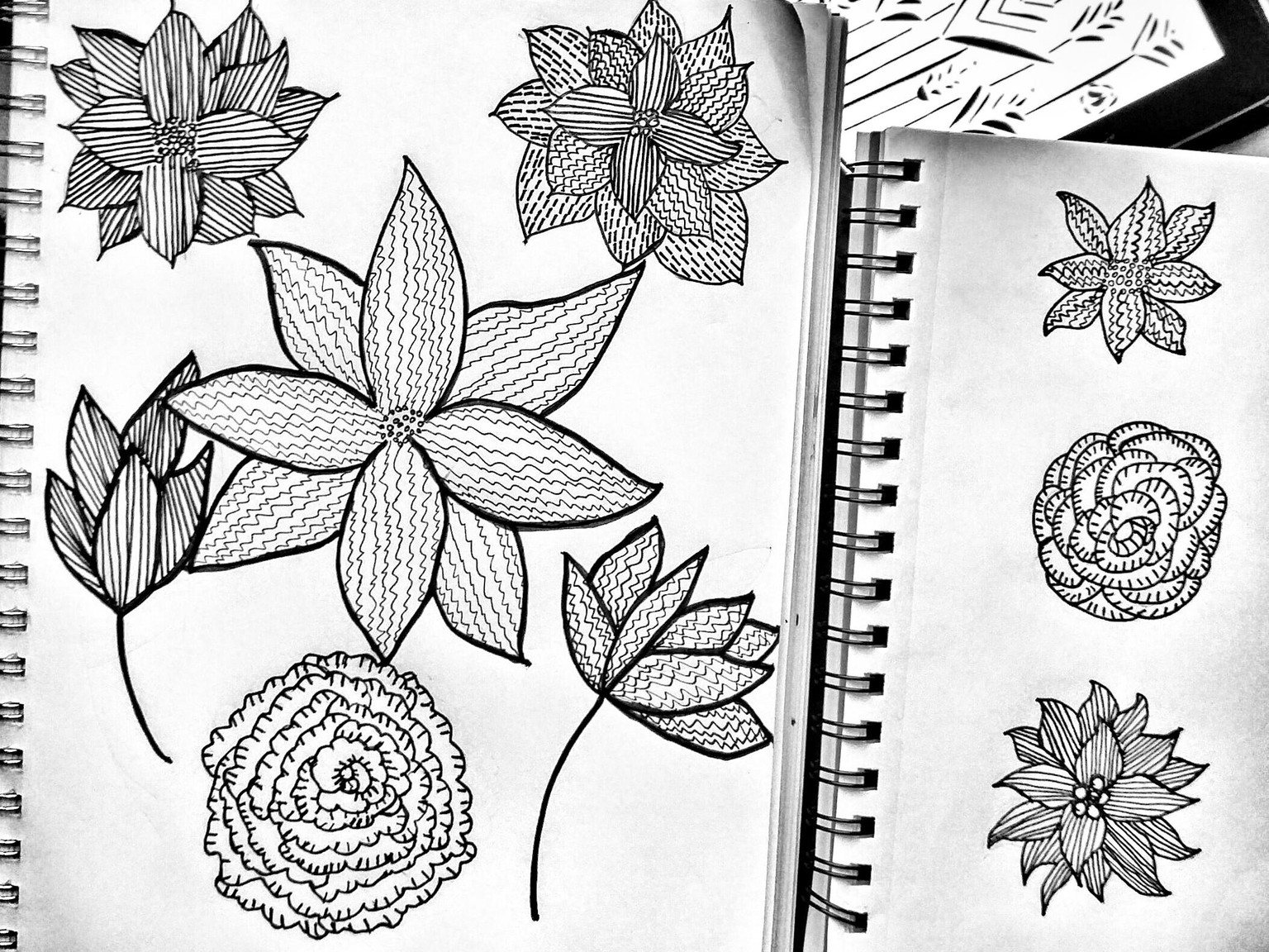 Simply Black and White Floral - image 1 - student project