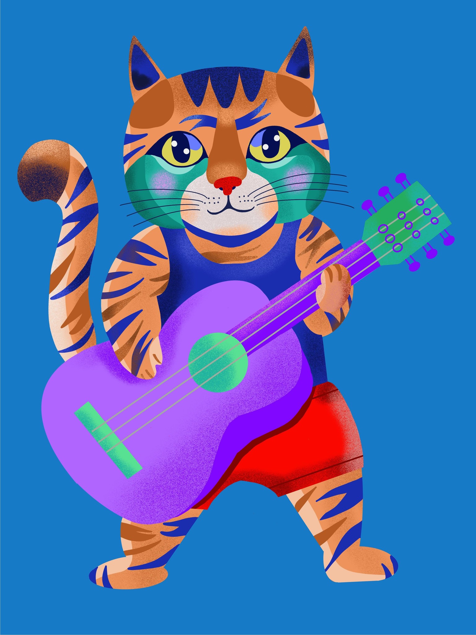 Cat playing guitar - image 1 - student project
