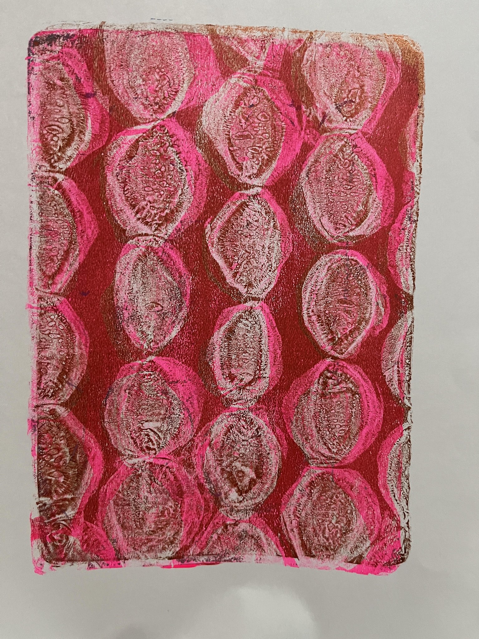 Bubble wrap gelli print - image 1 - student project