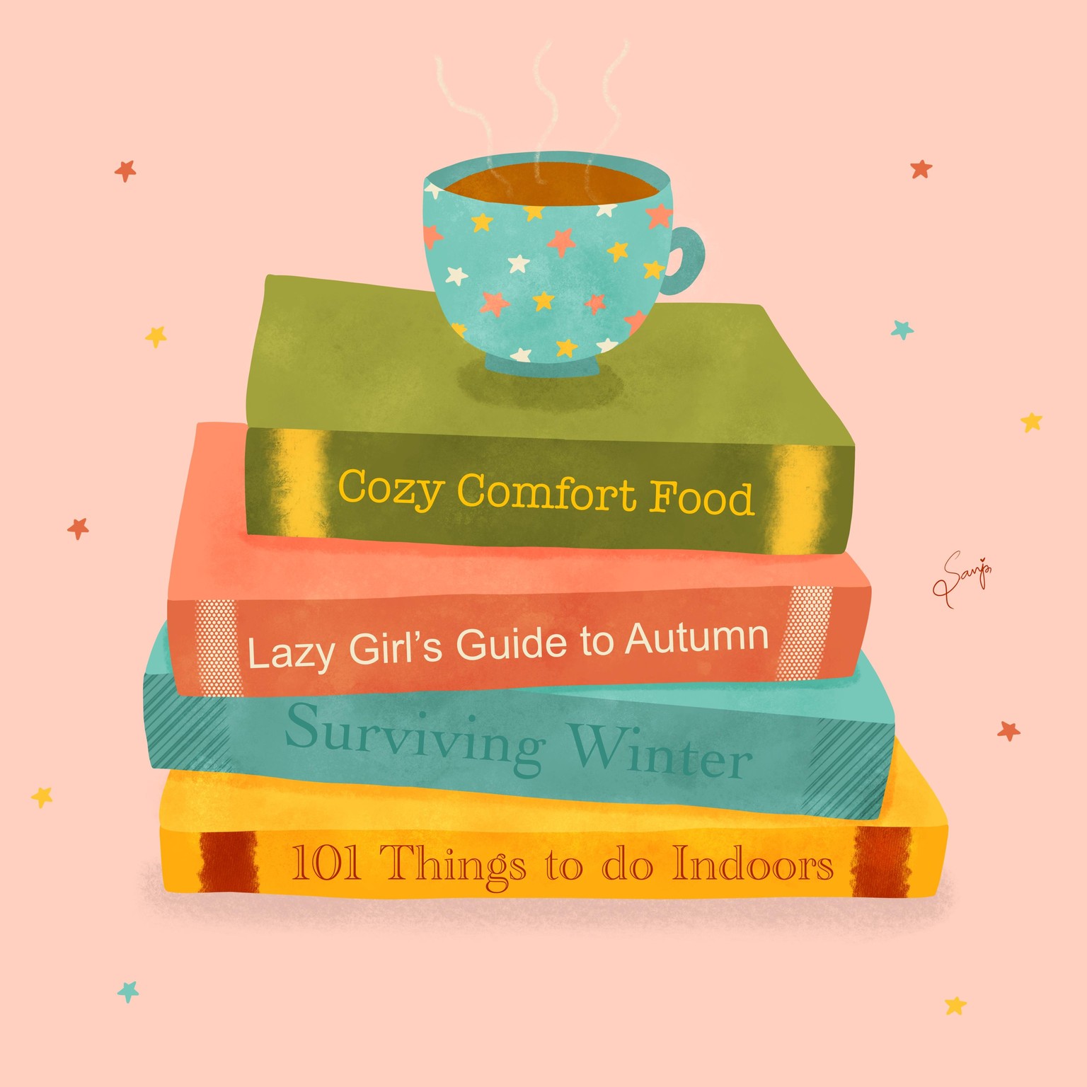 Cute Stack of Books Illustration! - image 1 - student project