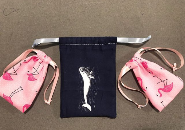 Sewed drawstring bags - image 1 - student project