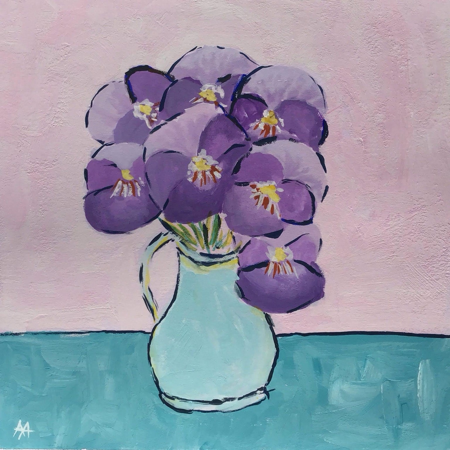 Violets in Van Gogh style - image 1 - student project