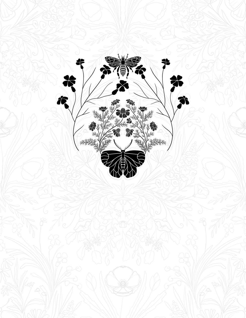 Wildflower Botanical Damask Pattern - image 2 - student project