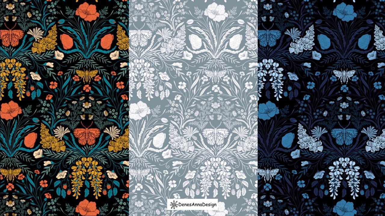 Wildflower Botanical Damask Pattern - image 4 - student project