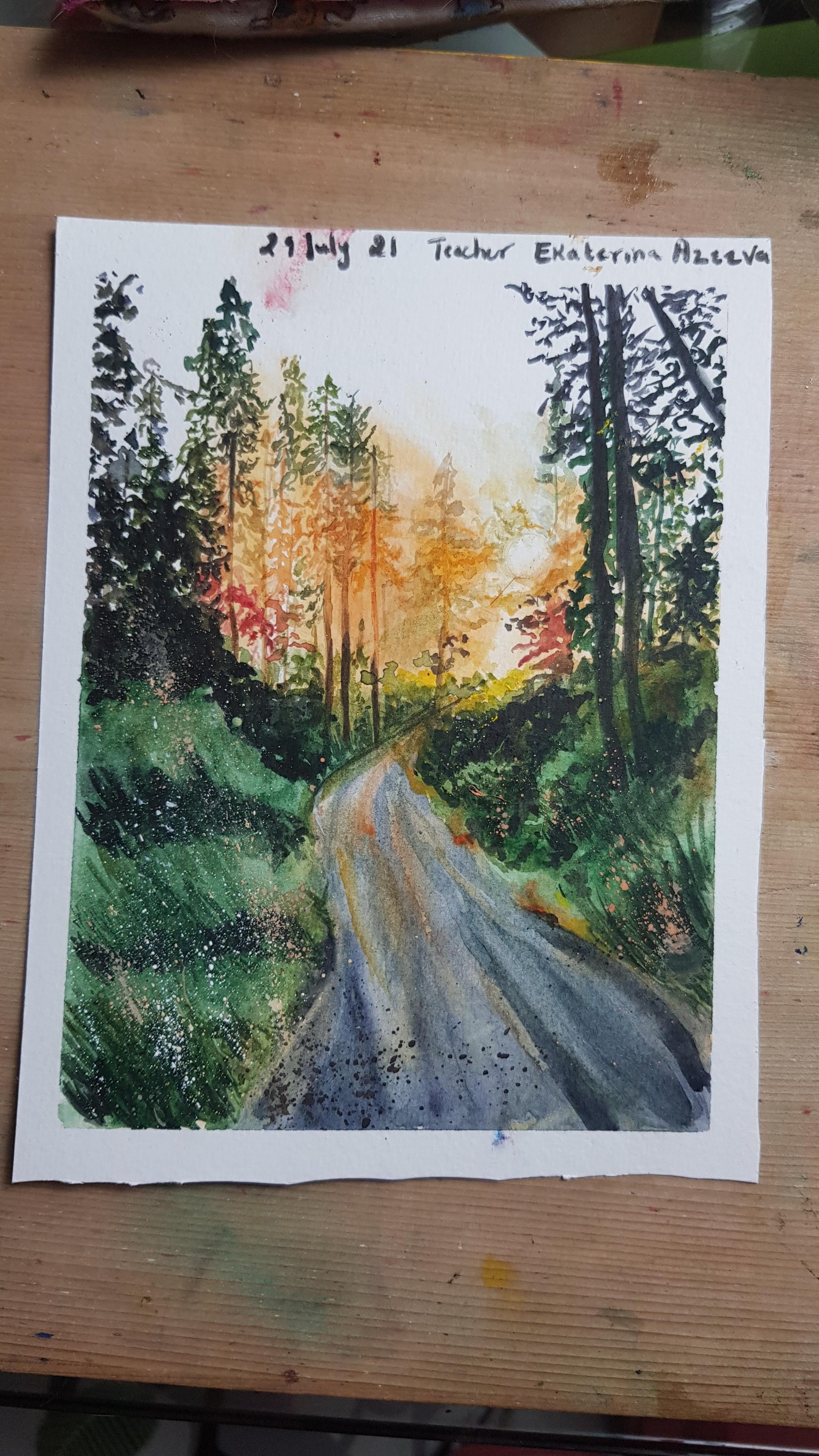 Sunlight using watercolor. - image 1 - student project