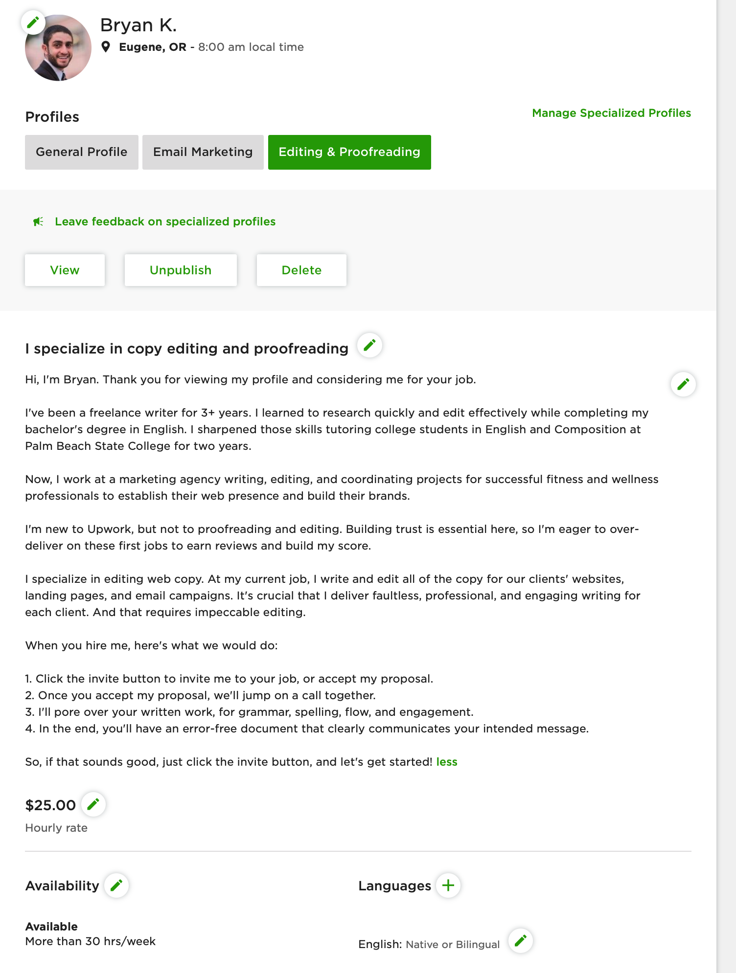Upwork Profile - image 1 - student project