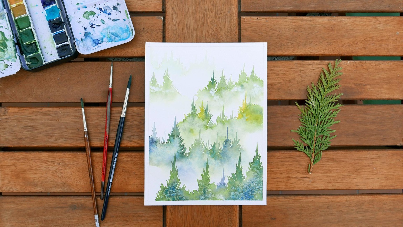 painting pine trees - image 2 - student project