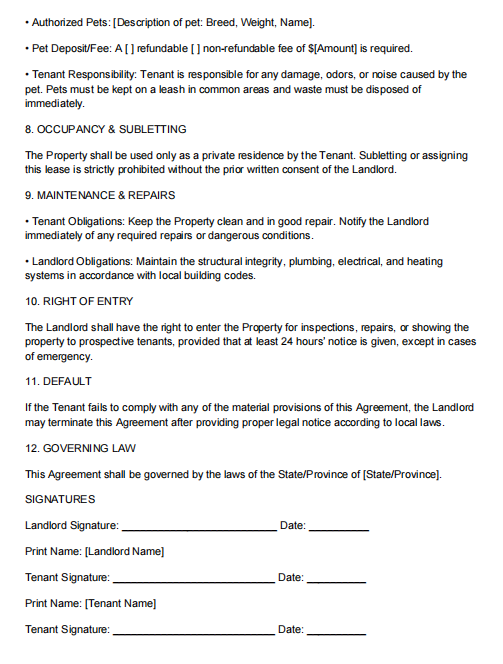 My version of a lease agreement - image 2 - student project