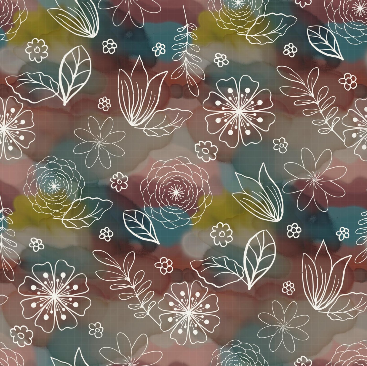 Watercolour Pattern Repeat - image 1 - student project