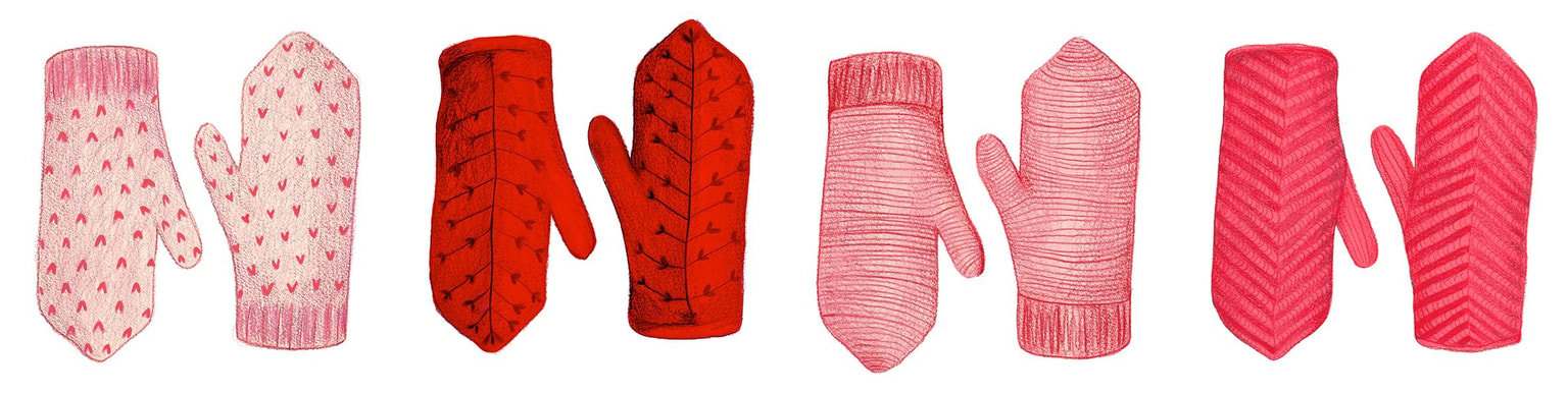 Painting Mittens in Pencil Crayon and Gouache - image 3 - student project