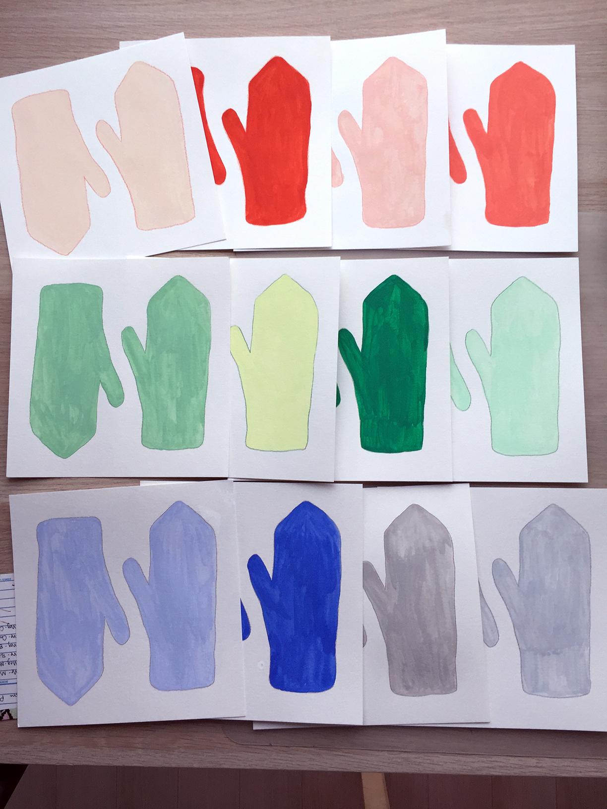 Painting Mittens in Pencil Crayon and Gouache - image 2 - student project