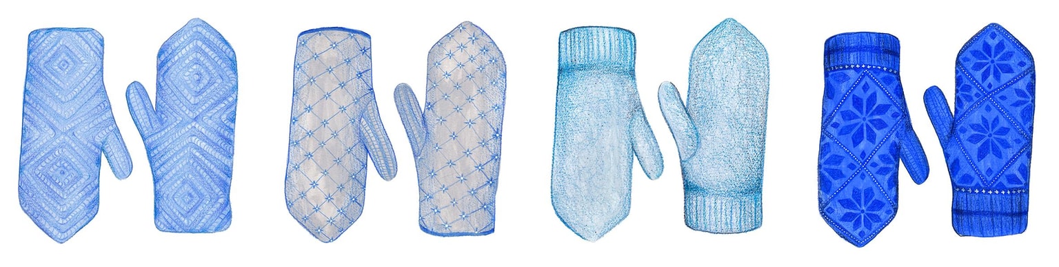 Painting Mittens in Pencil Crayon and Gouache - image 5 - student project