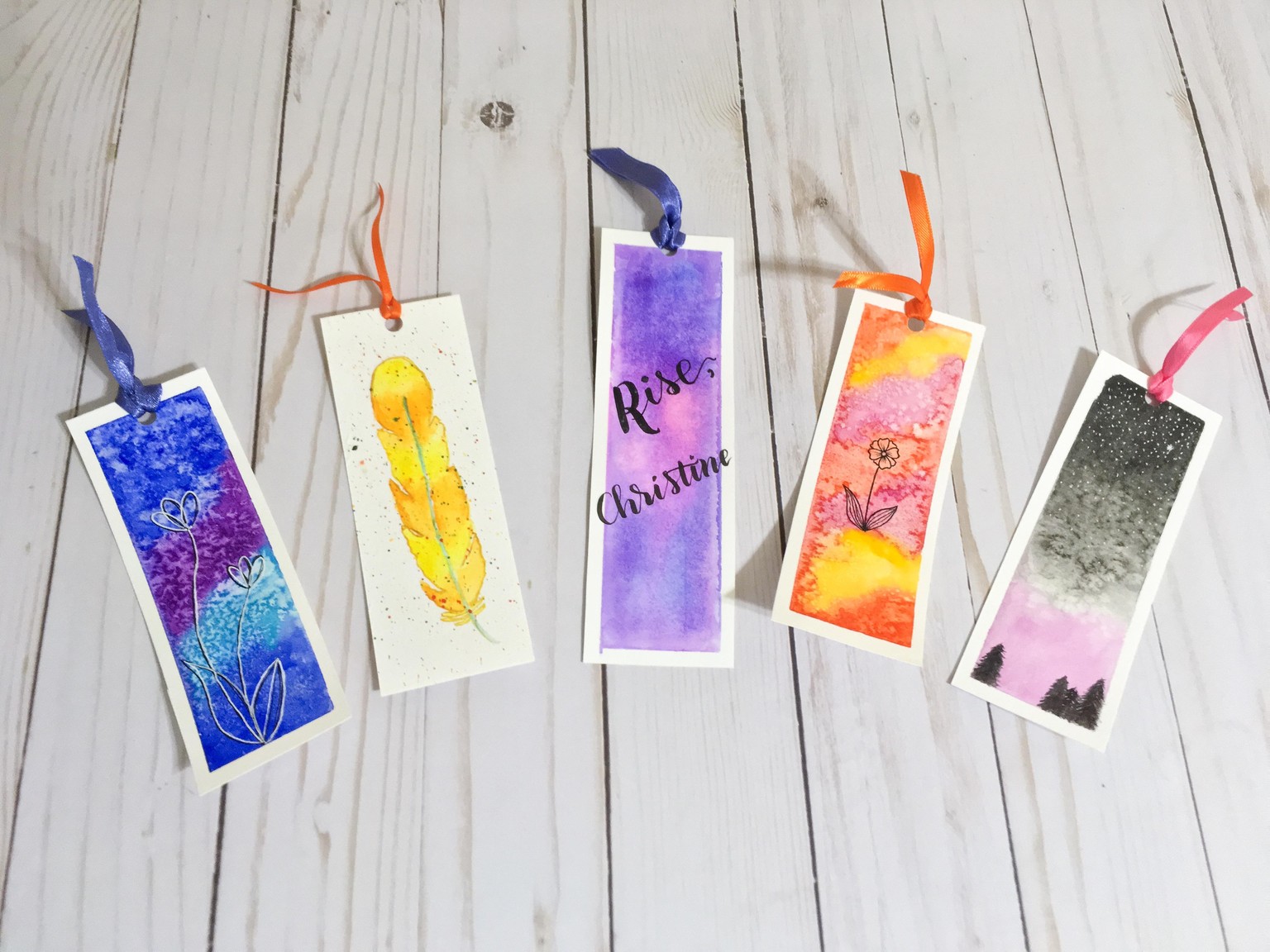 Watercolor bookmarks - image 1 - student project