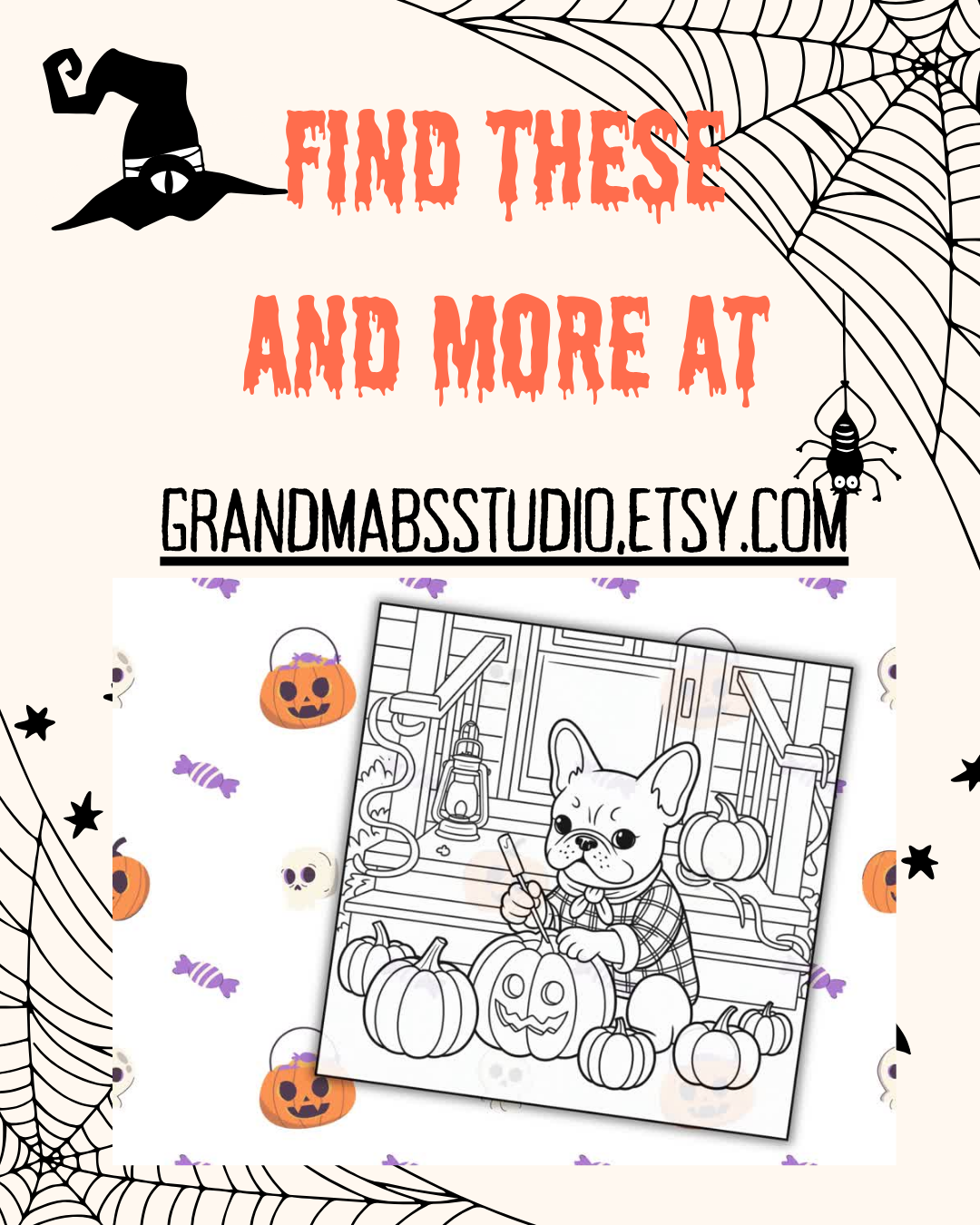 Halloween Frenchies Coloring Insta Post - image 1 - student project