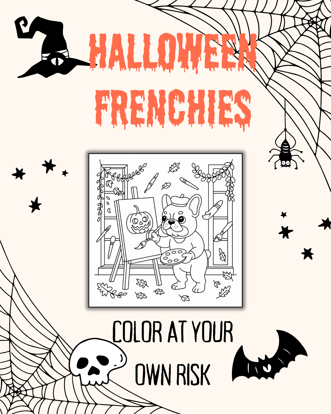 Halloween Frenchies Coloring Insta Post - image 2 - student project