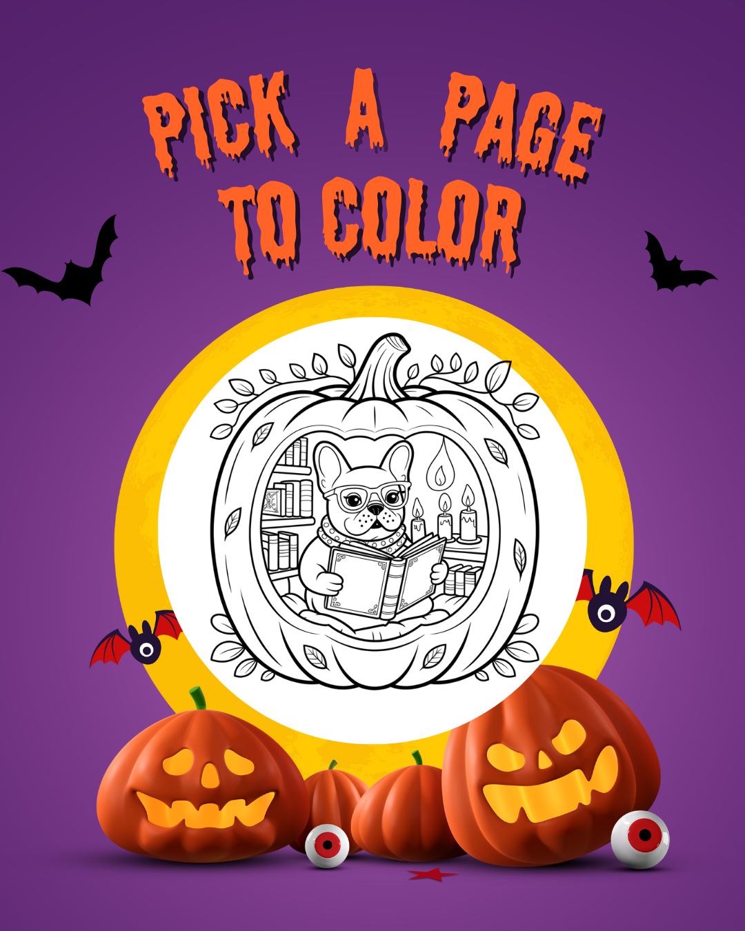 Halloween Frenchies Coloring Insta Post - image 3 - student project