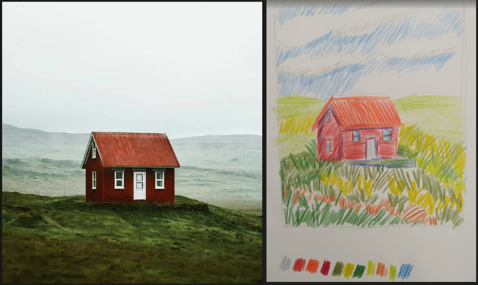 Colored Pencils Landscape Sketches - image 2 - student project
