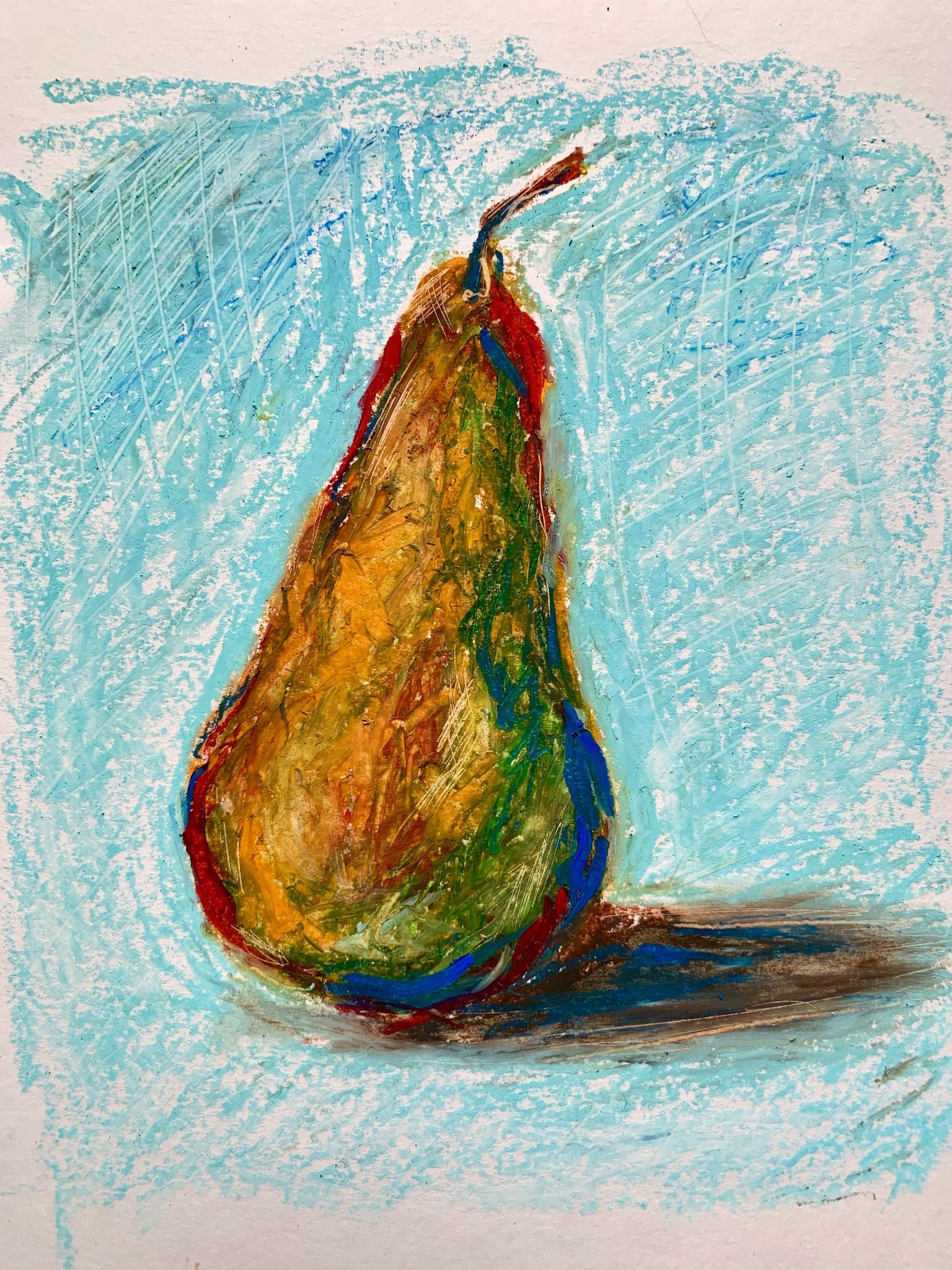 Pear Oil Pastel Drawing + Chart - image 1 - student project