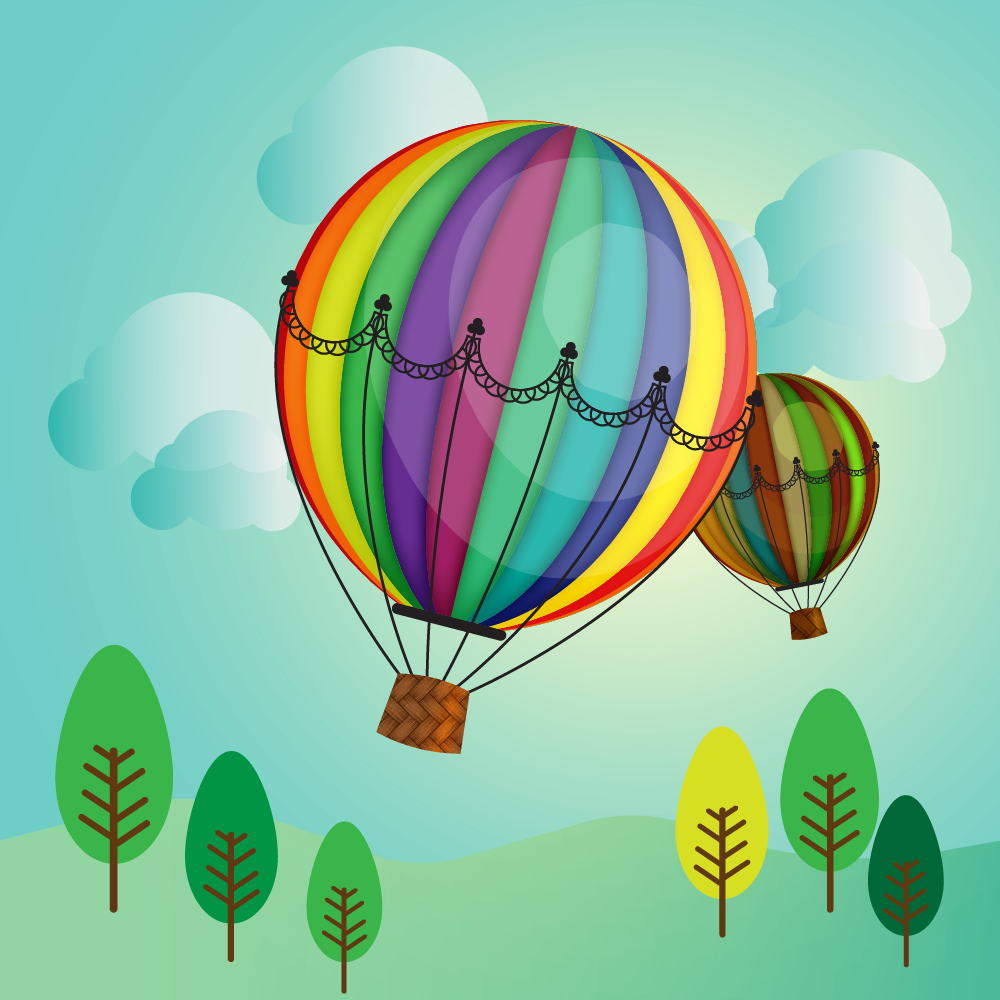 Draw a Hot Air Balloon in Adobe Illustrator - image 1 - student project