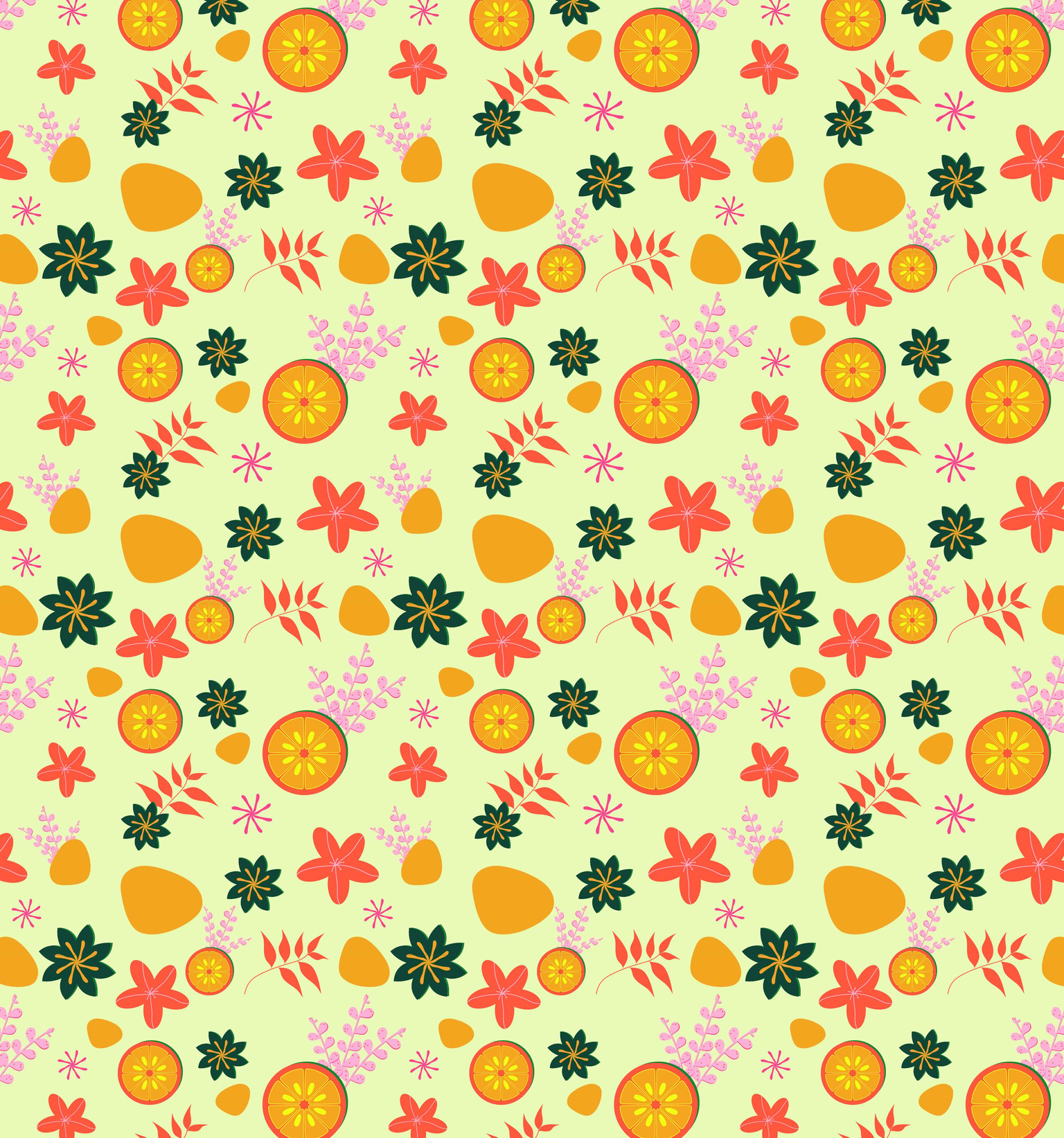 Tropical Flora Pattern - image 3 - student project