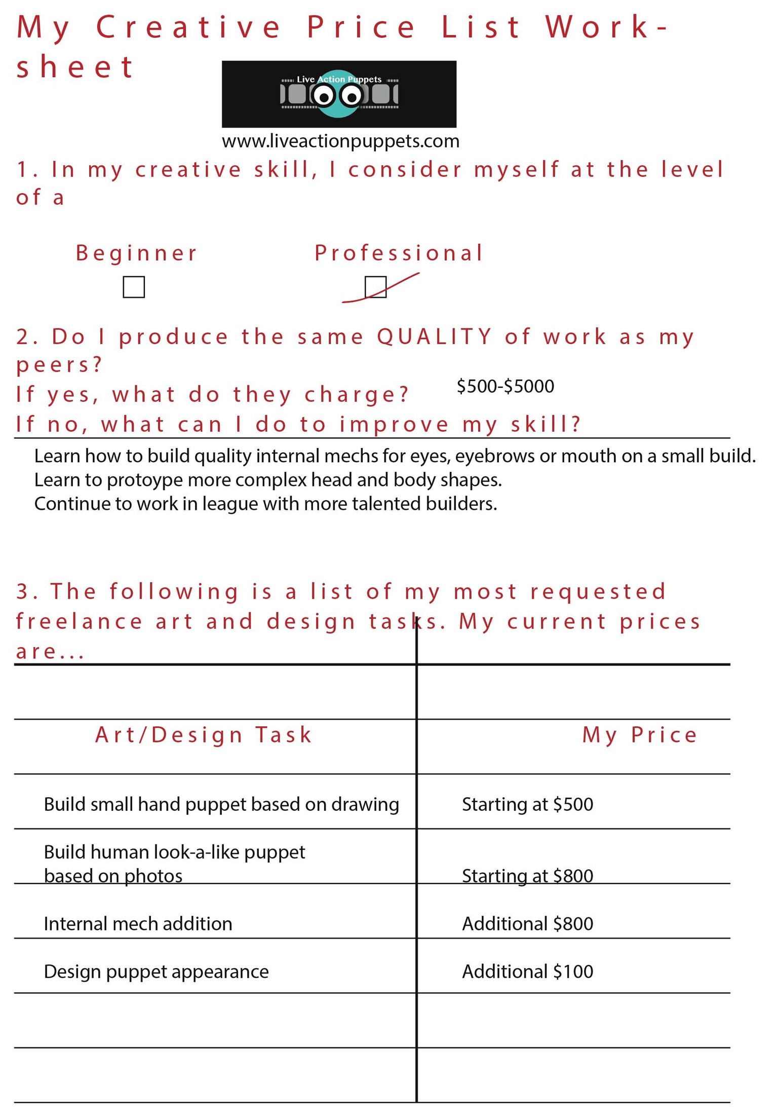 Price List - image 1 - student project