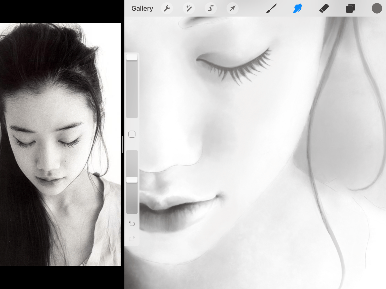 A Realistic Portrait Created in Procreate - image 2 - student project