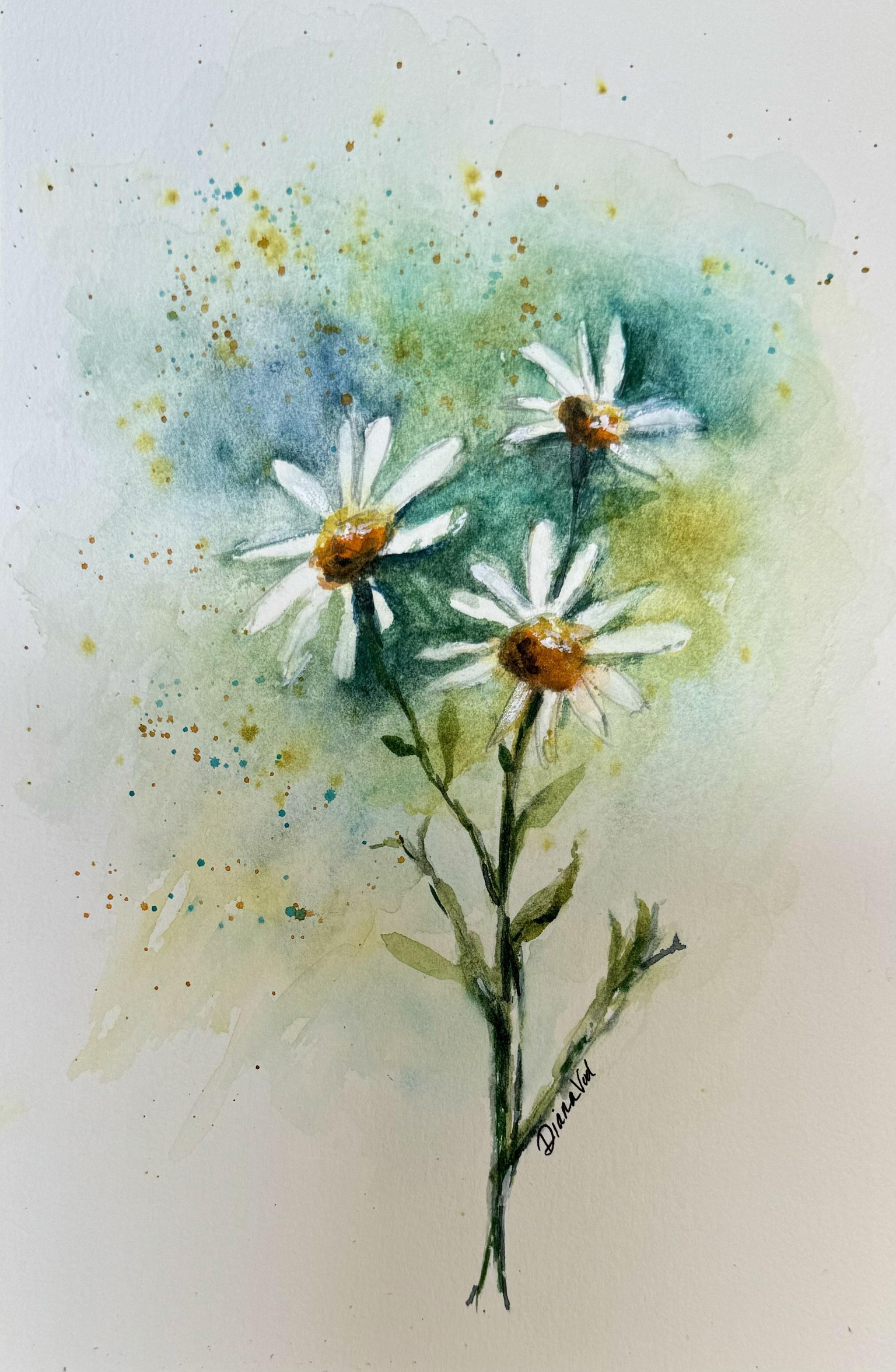 Expressive Watercolor Flowers - image 1 - student project