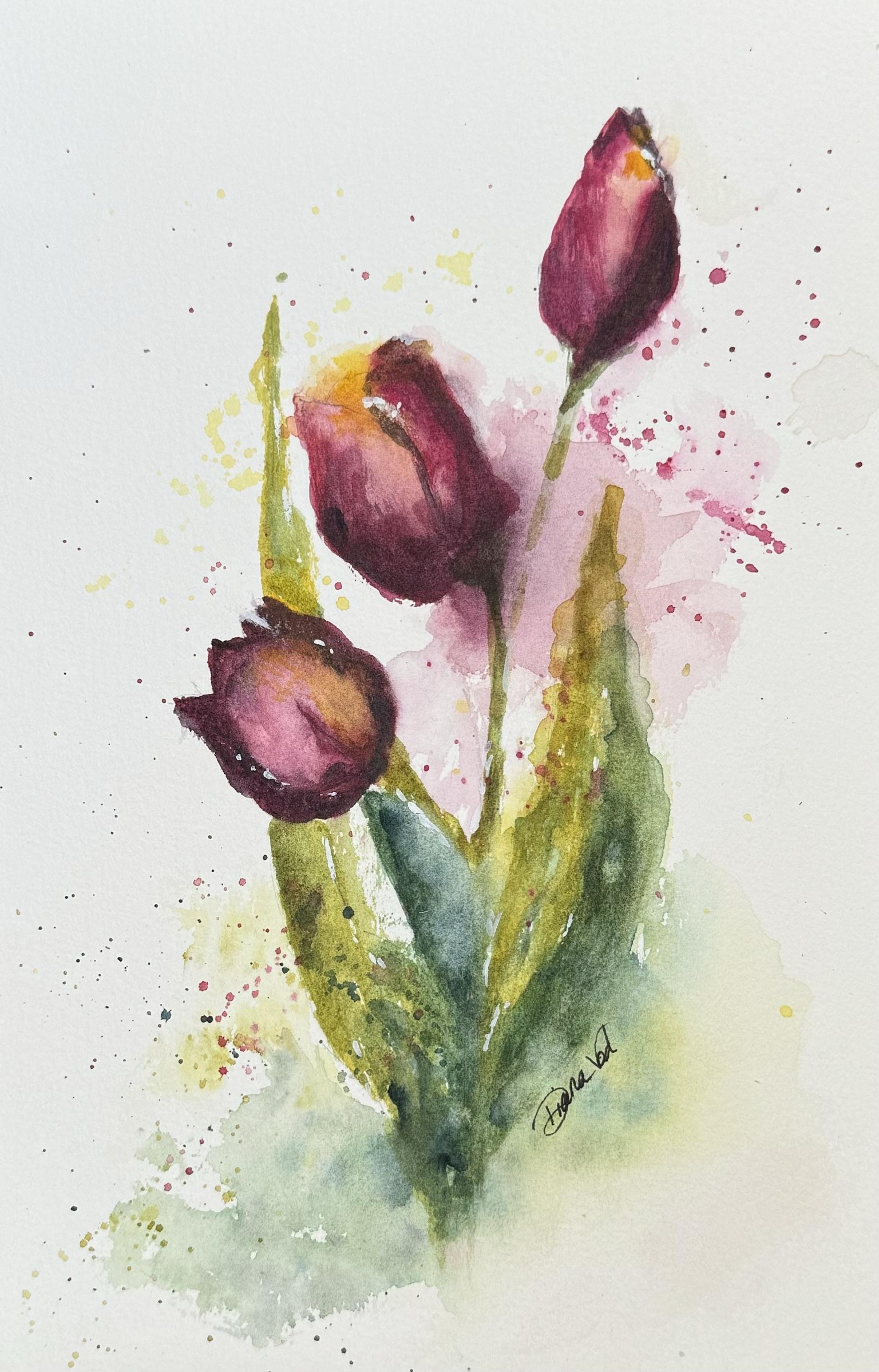 Expressive Watercolor Flowers - image 2 - student project