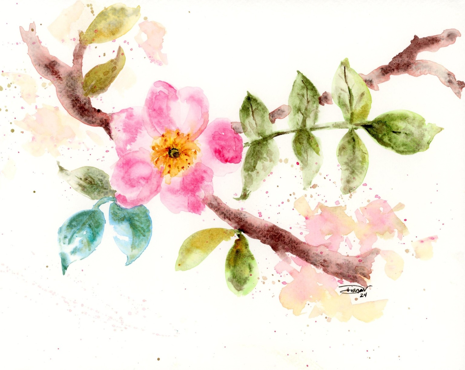 Assortment of Wildflowers in Watercolor - image 2 - student project