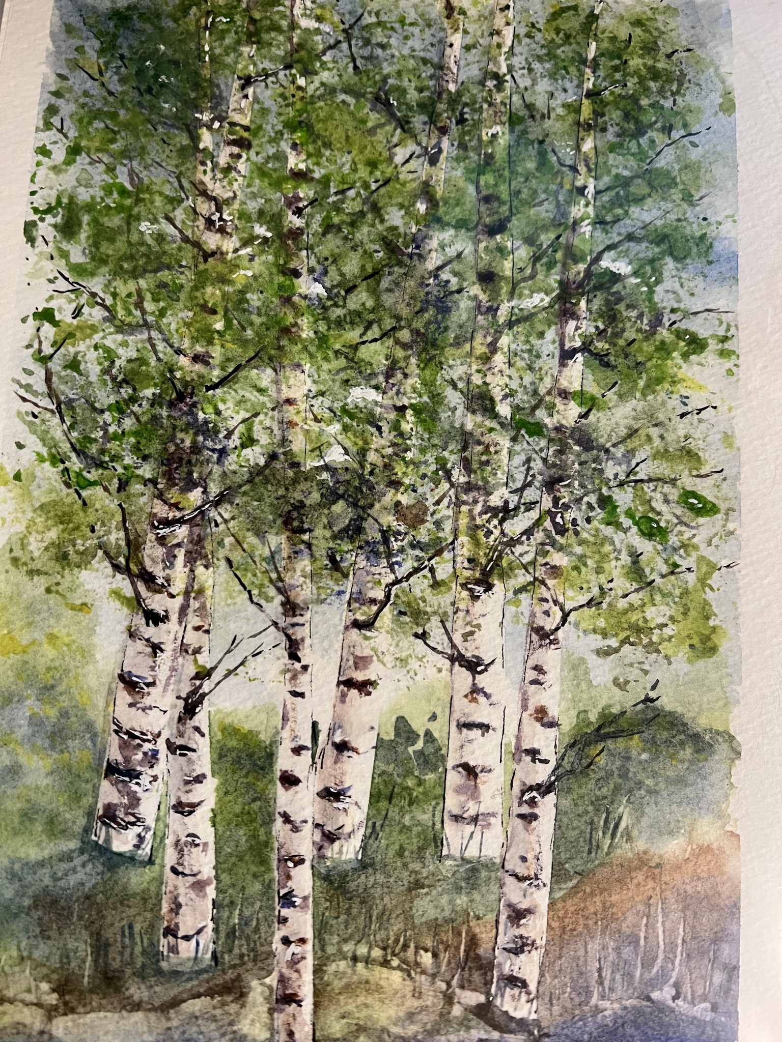 Watercolor Deciduous Trees using Masking - image 1 - student project
