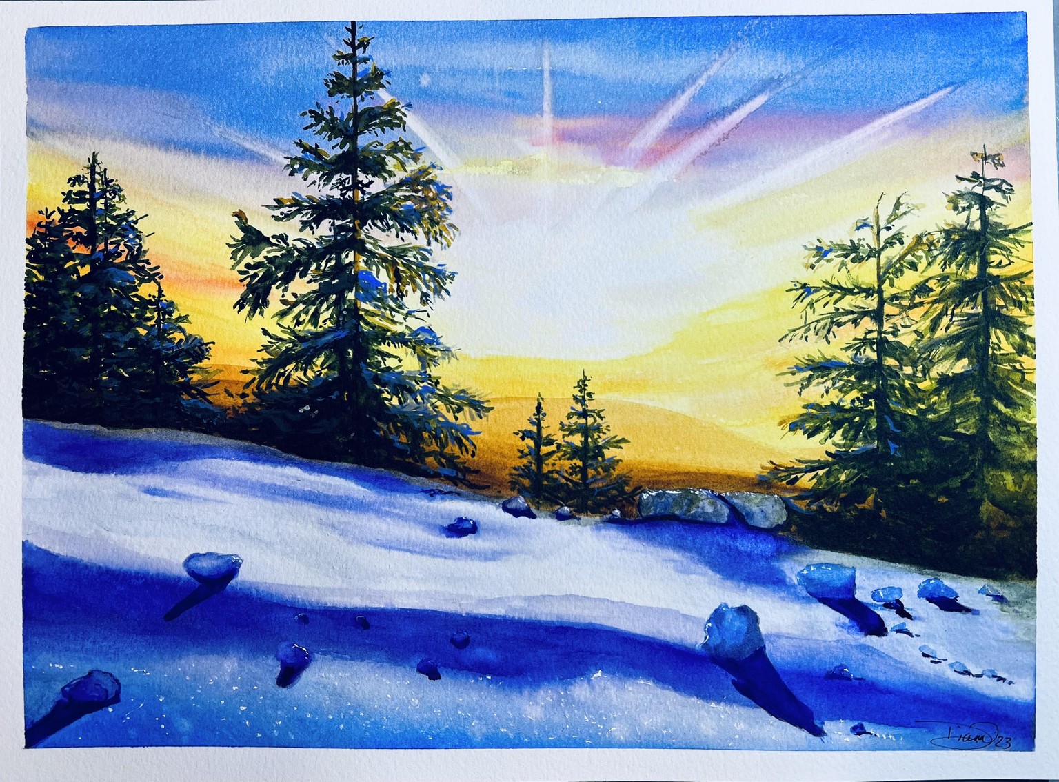 Watercolor from reference photo - image 1 - student project