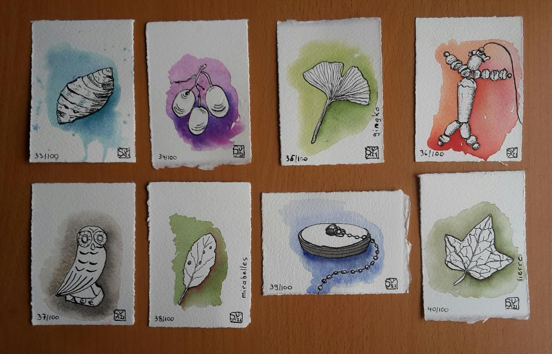 100 watercolor splashes and pen and ink drawings - image 9 - student project