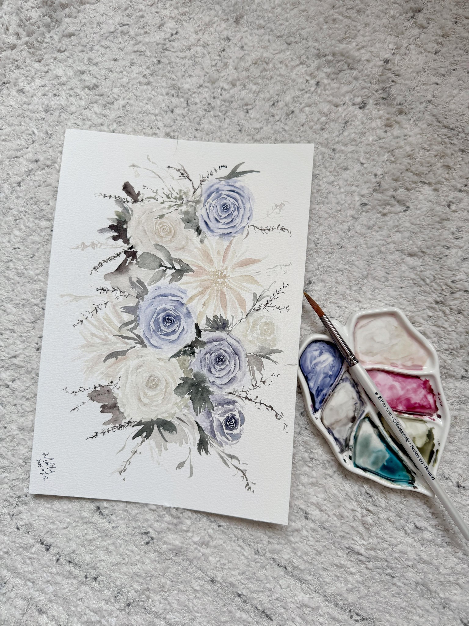 Rose and Dahlia in vintage style - image 2 - student project