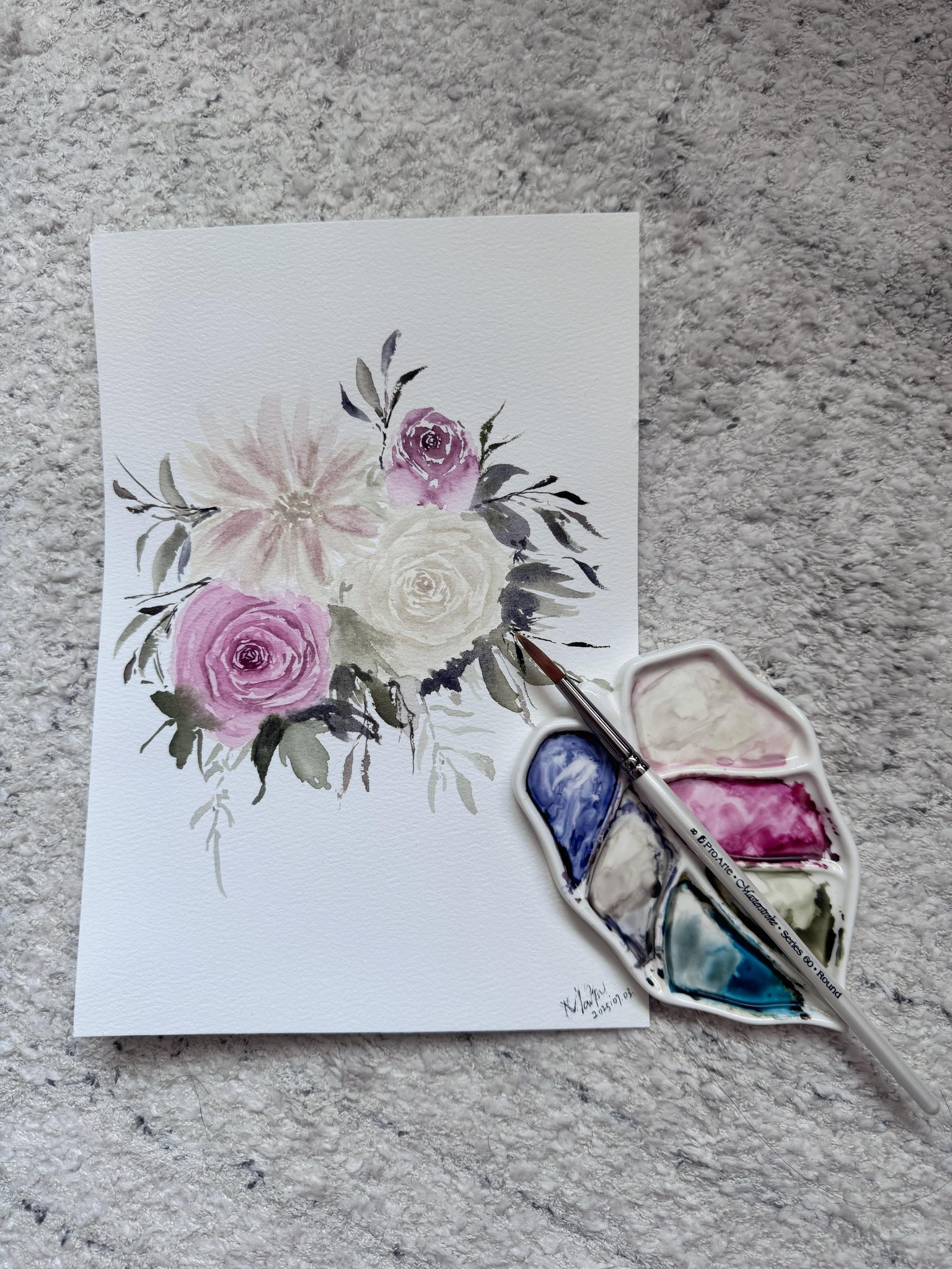 Rose and Dahlia in vintage style - image 1 - student project