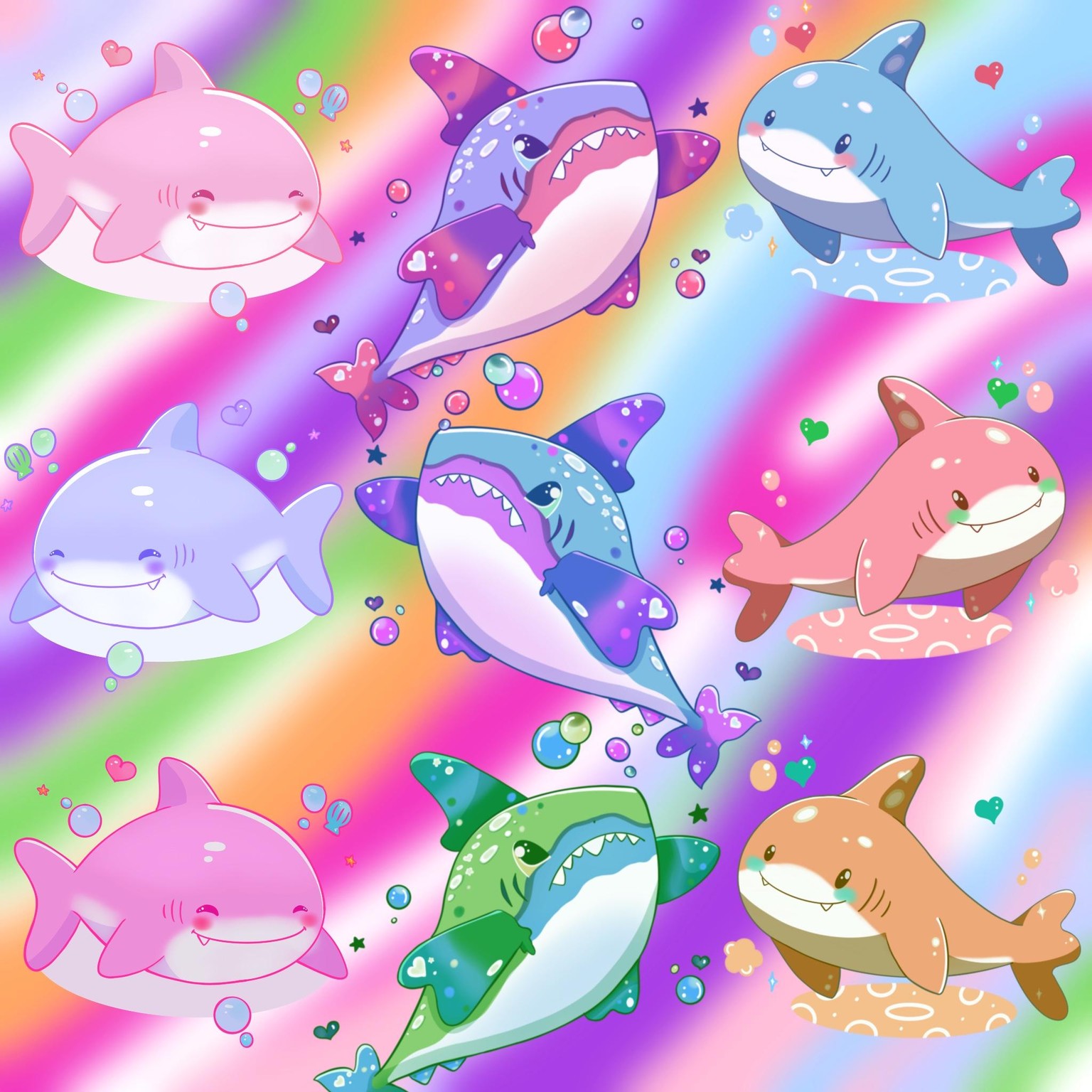 Colorful sharks - image 1 - student project