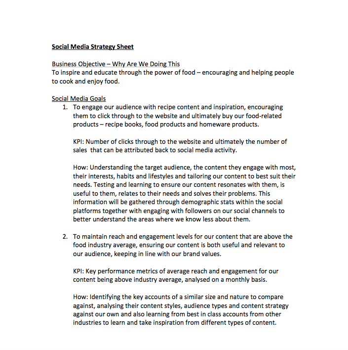 Social Media Strategy Sheet - image 1 - student project