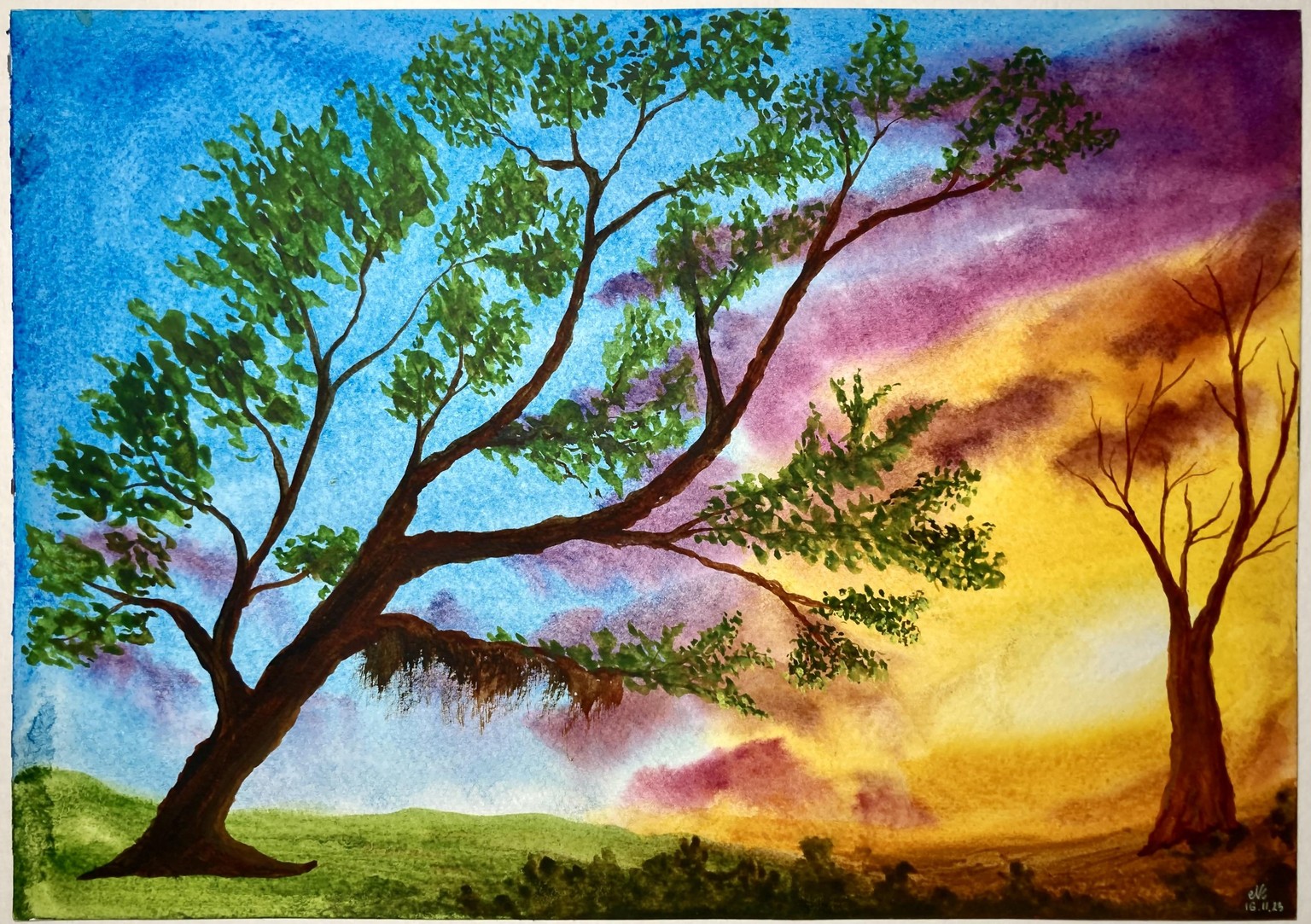 Watercolour landscapes - image 1 - student project