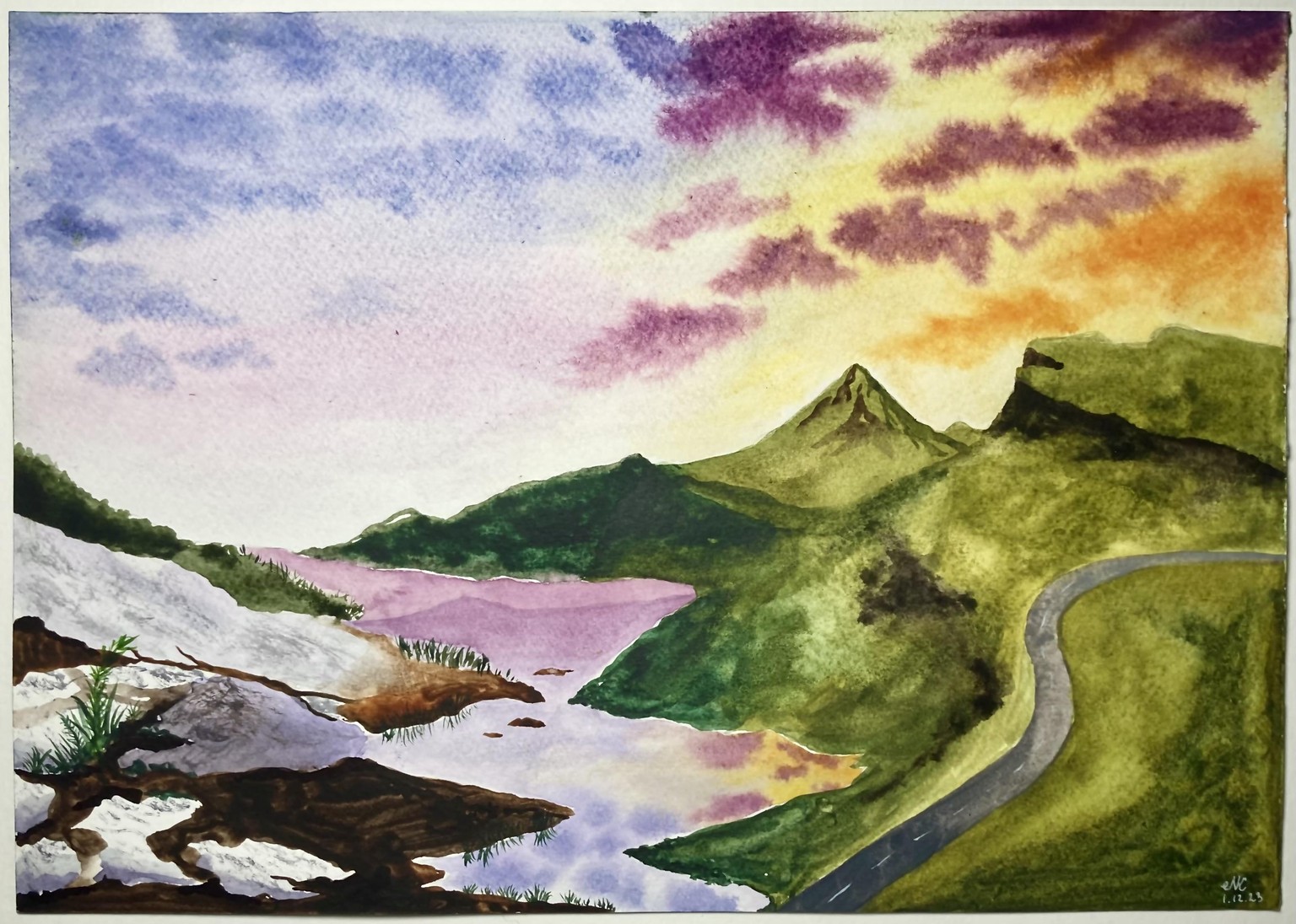 Watercolour landscapes - image 2 - student project