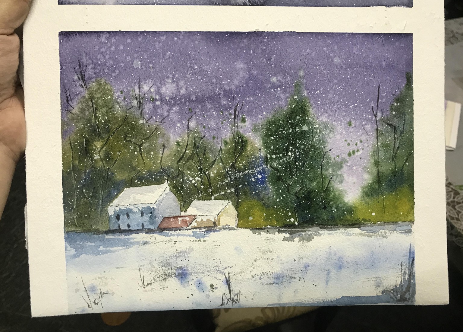 Moody Winter Watercolour Landscapes - image 2 - student project