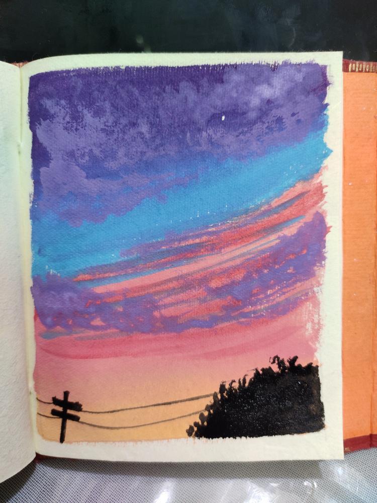Easy Gouache Skies - image 6 - student project