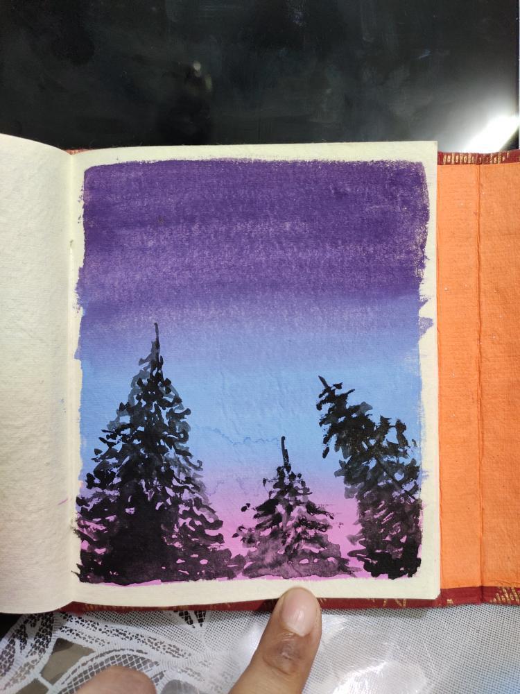 Easy Gouache Skies - image 3 - student project