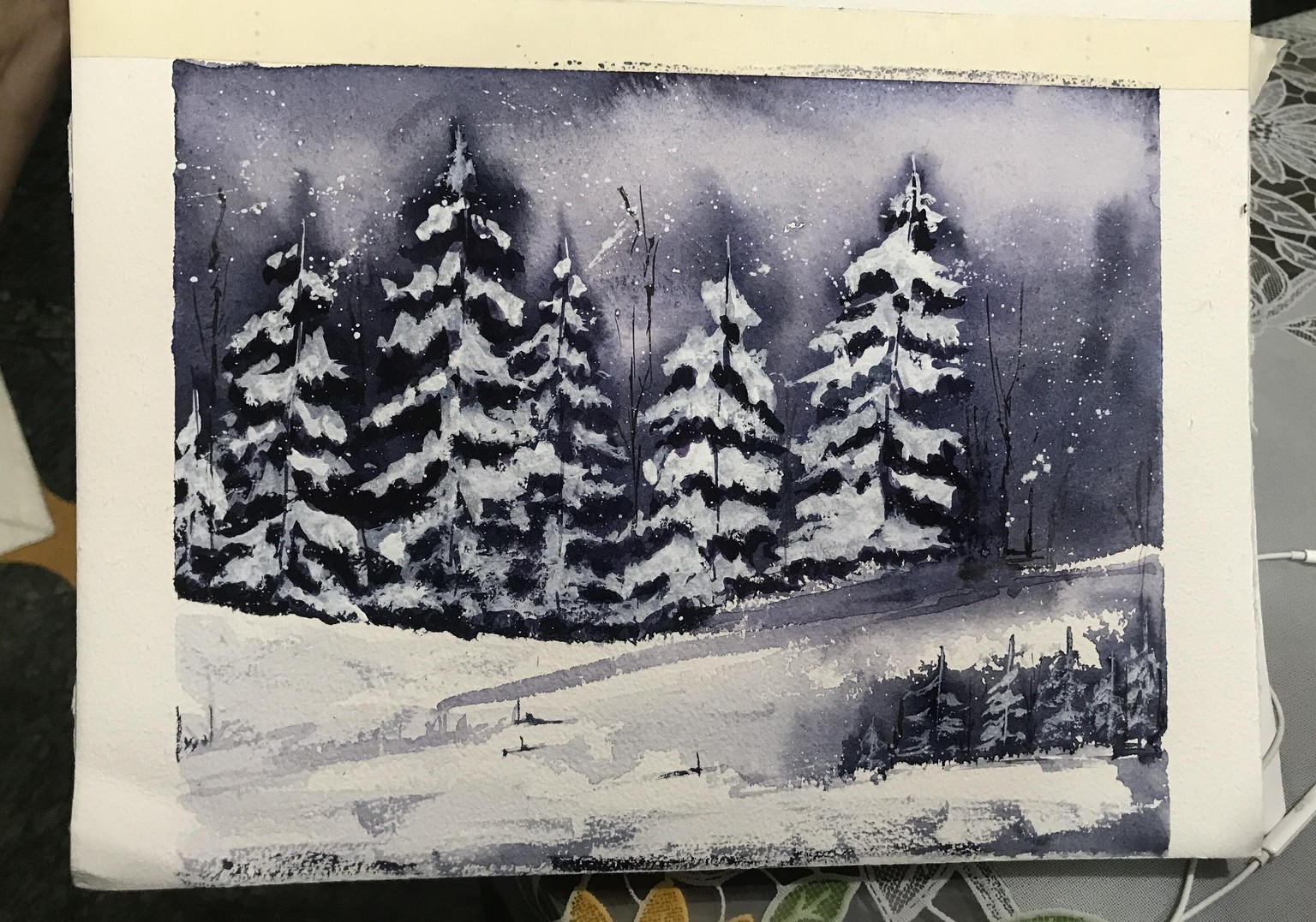 Moody Winter Watercolour Landscapes - image 5 - student project