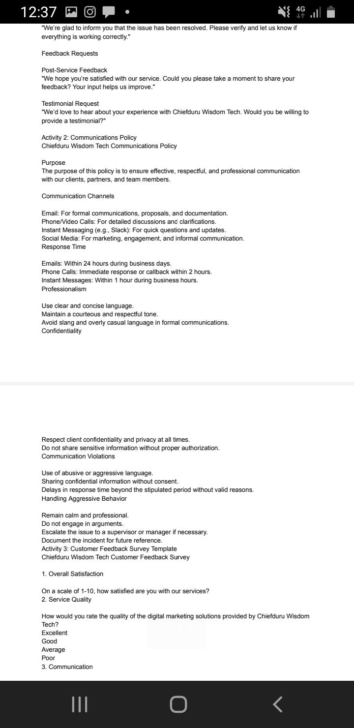 Chiefduru wisdom Tech: ( customer care agent experience detailed) - image 2 - student project